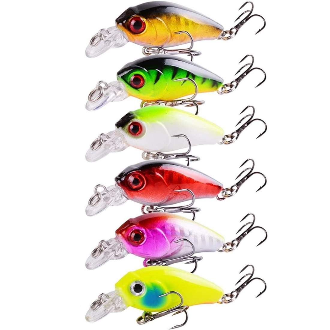 Set med Färgglada Wobblers - 4,5 cm - 6 st | Sport & Fritid - Friluftsliv & Camping - Fiskeutrustning | Pryloteket