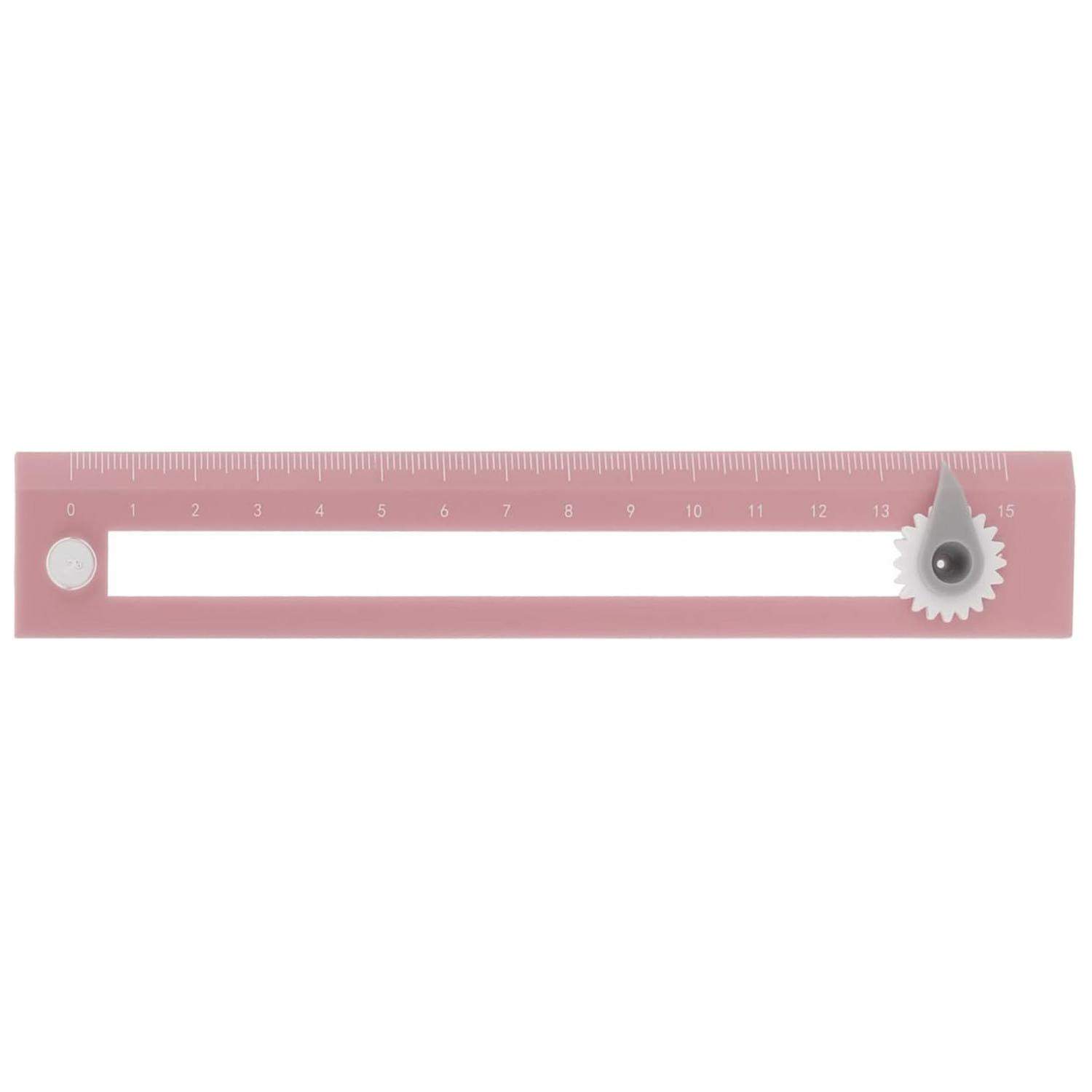 Multifunktionel lineal med roterende kompas - pink