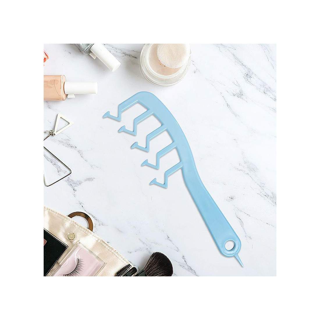 Blå Kam - Zick Zack-bena | Hälsa & Skönhet - Hårvård & Styling - Hårsnoddar & Hårspänne | Pryloteket