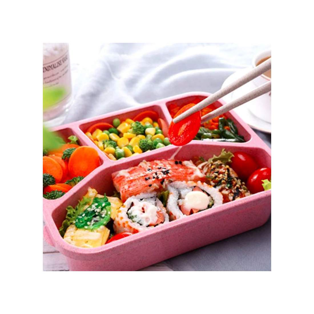 Matlåda med 4 Fack - Biologiskt Nedbrytbar Plast | Hem & Hobby - Hem & Hushåll - Kök - Köksförvaring - Matlådor | Pryloteket