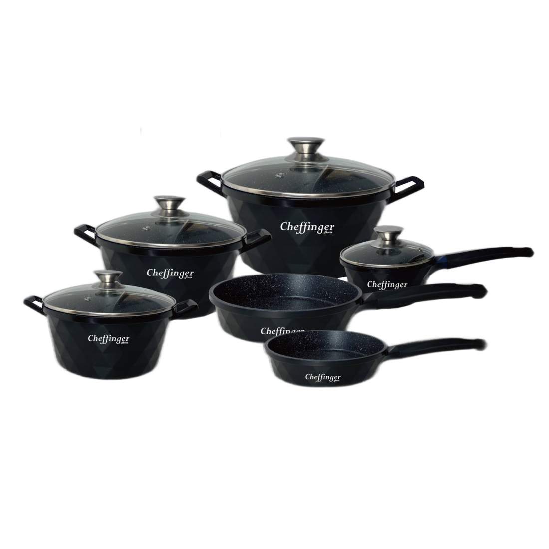 Grytset i 10 Delar - Svart - Snygg Design