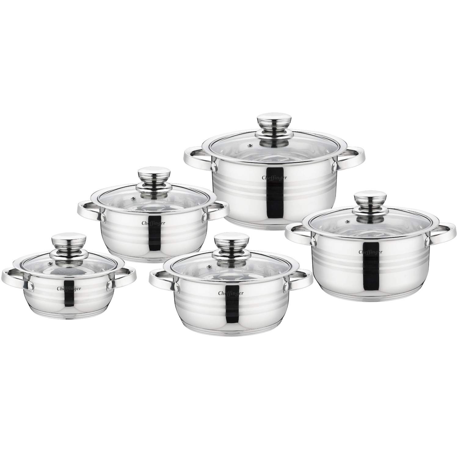 Kasserollen - rustfrit stål - 10 dele