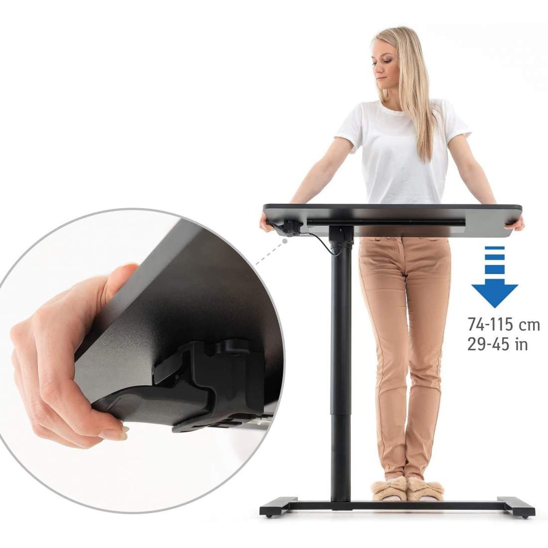 Adjustable Laptop Table Black MDF eStore