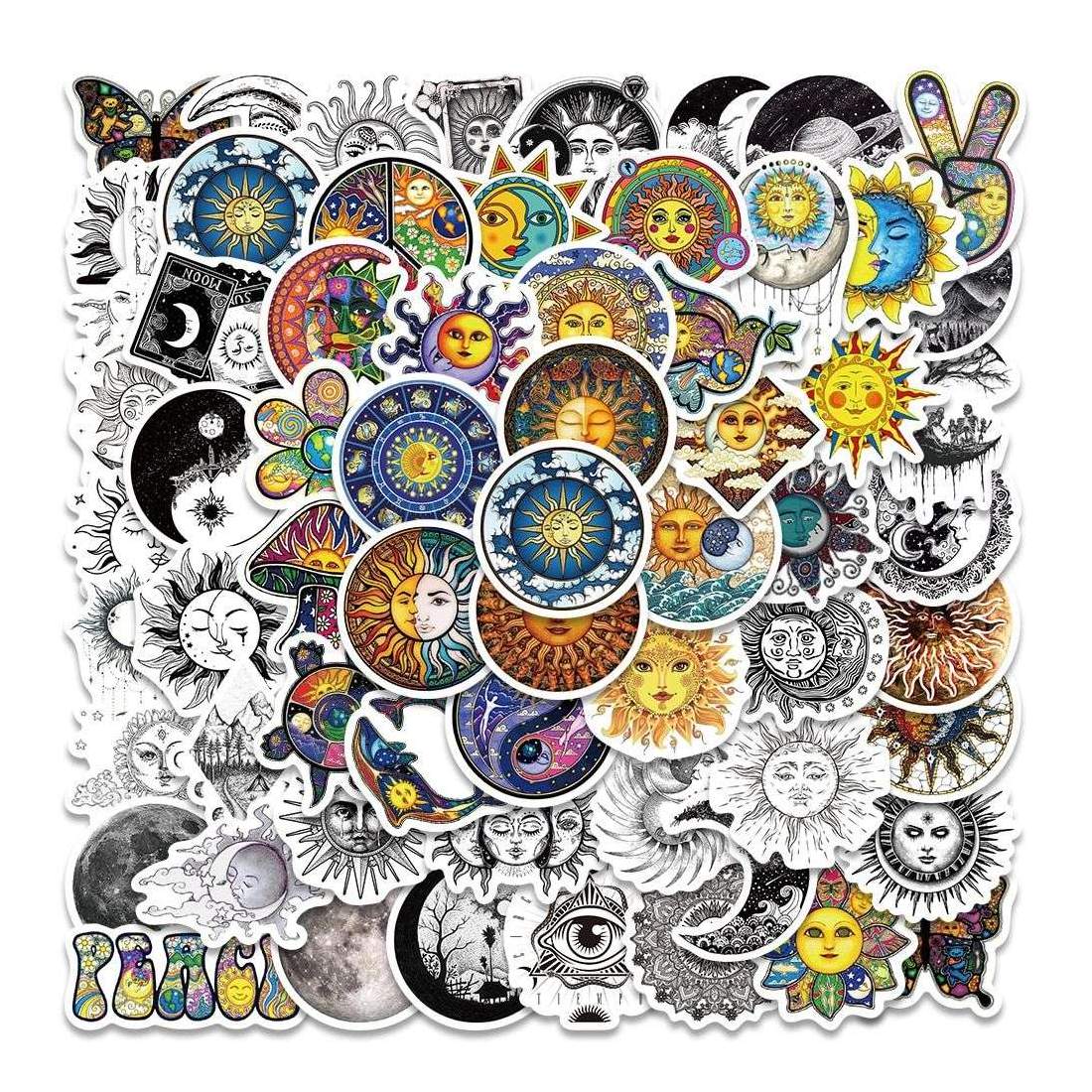 Klistermärken - Sol och Måne - 50 st | Leksaker & Spel - Leksaker - Rittillbehör & Pyssel - Klistermärken | Pryloteket