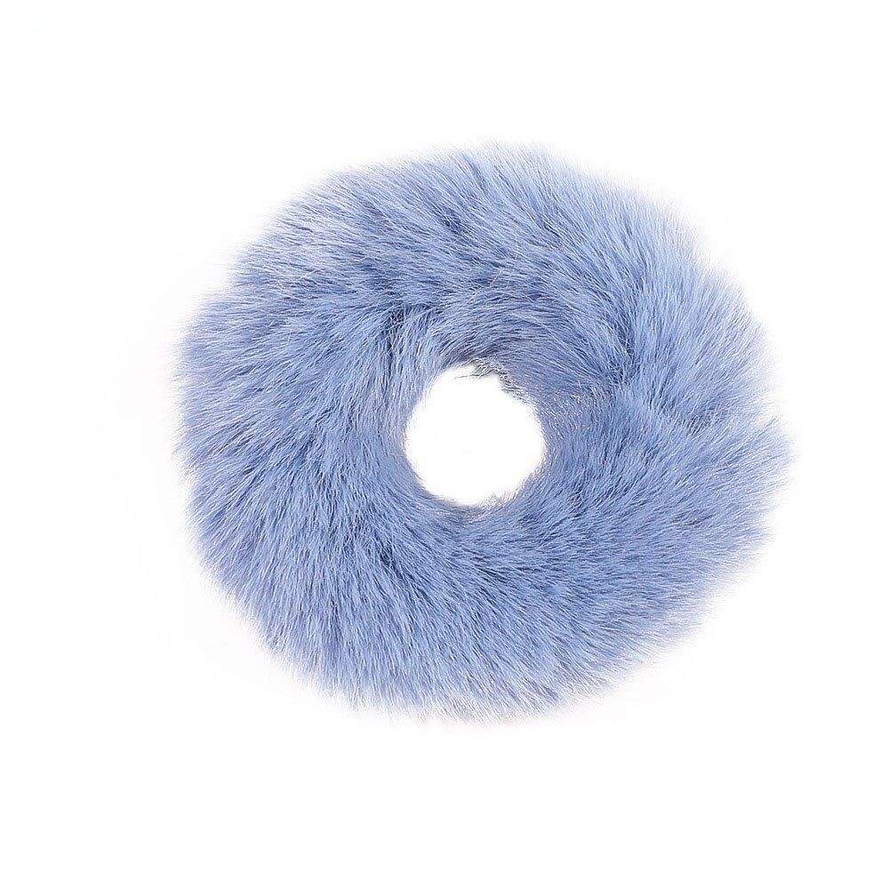 Fluffy scrunchies - blå - 5 stk
