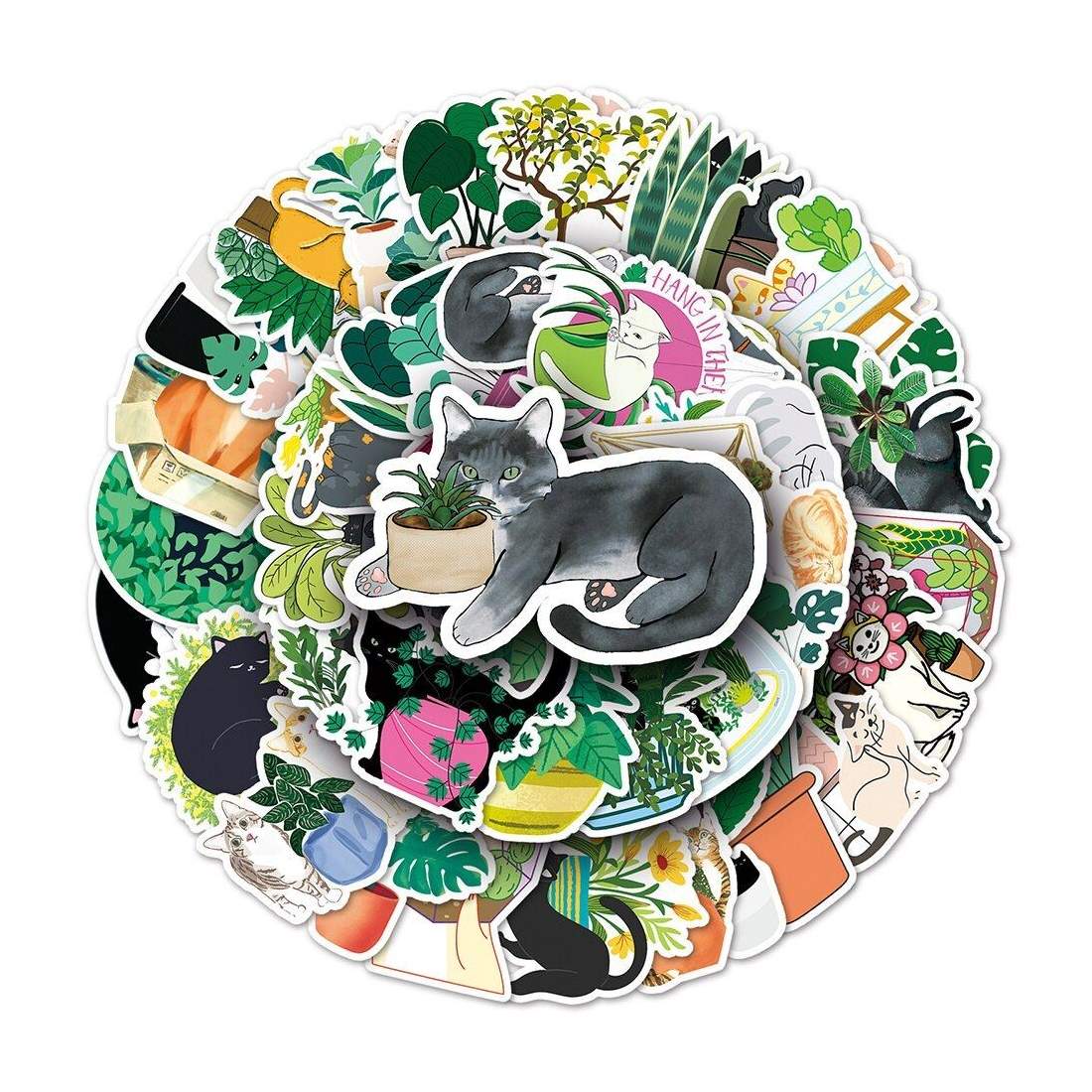 Gulliga Klistermärken - Katter och Växter - 50 st | Leksaker & Spel - Leksaker - Rittillbehör & Pyssel - Klistermärken | Pryloteket