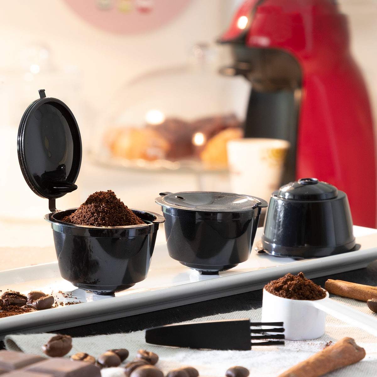 Sæt med 3 genanvendelige kaffekapsler Redol