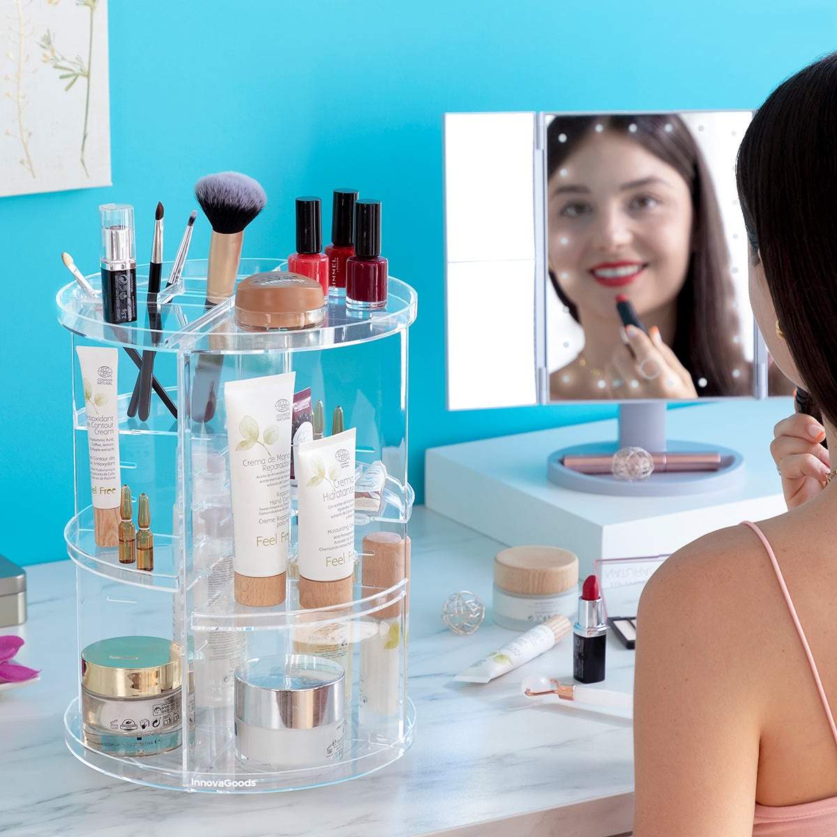 Roterende opbevaringshylde - gennemsigtig