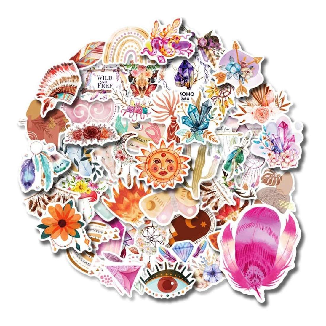 Klistermärken - Bohoinspirerade Motiv - 50 st | Leksaker & Spel - Leksaker - Rittillbehör & Pyssel - Klistermärken | Pryloteket