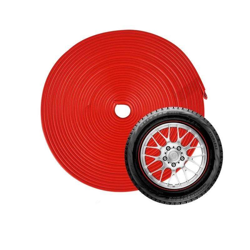 Fælgbeskytter af Gummi, 8 m - Rød