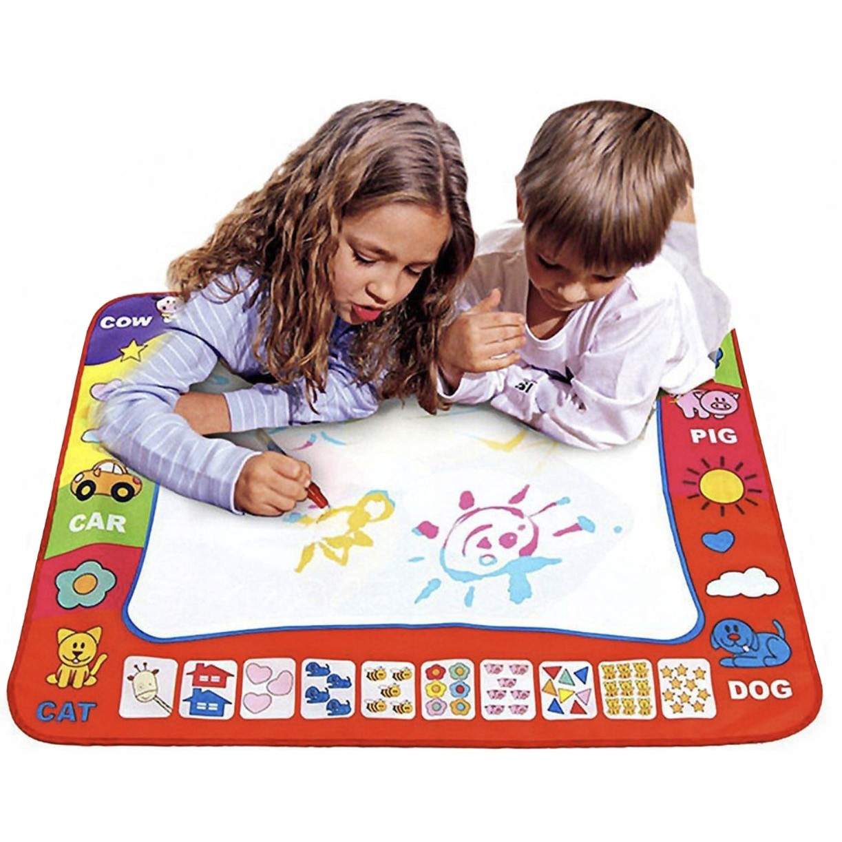 Tegnemåtte med 2 vandbaserede kuglepenne