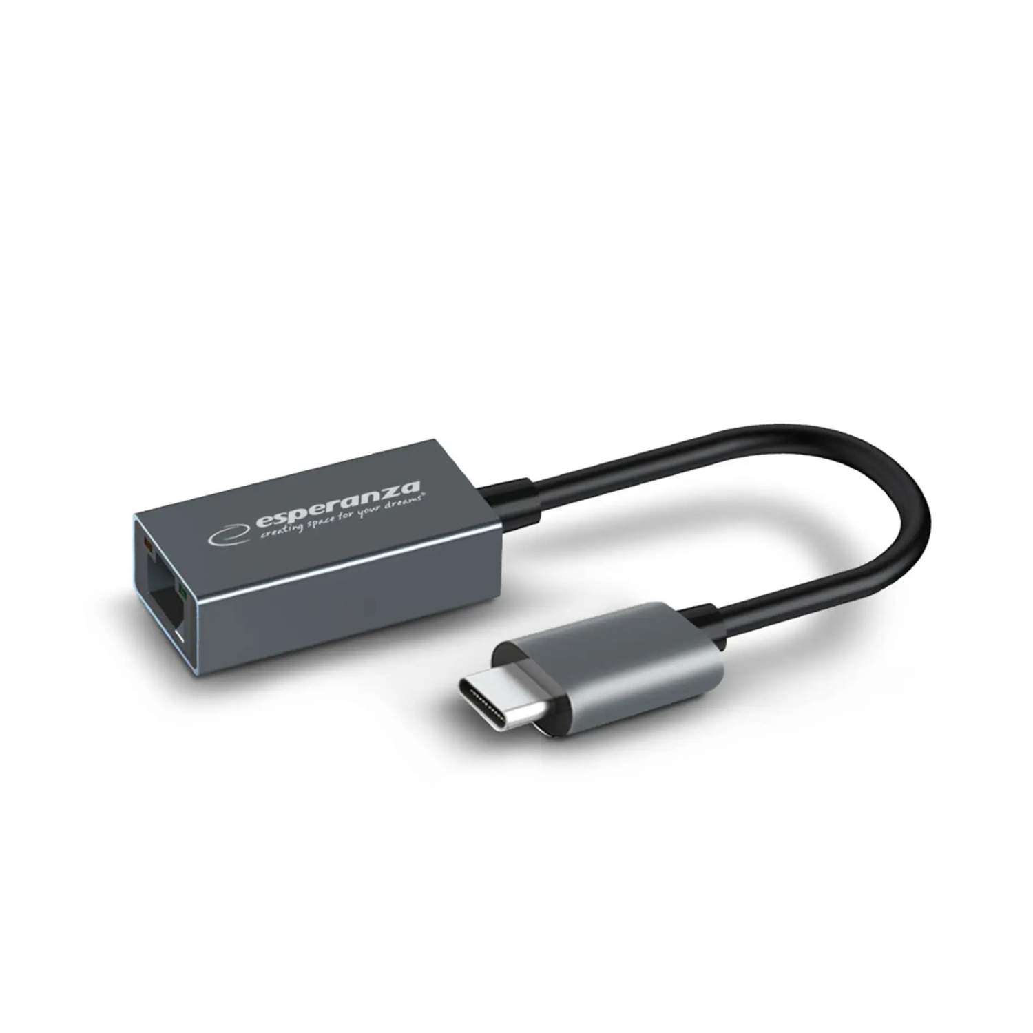 USB-C til Gigabit Ethernet adapter - Esperanza ENA102 (grafit)