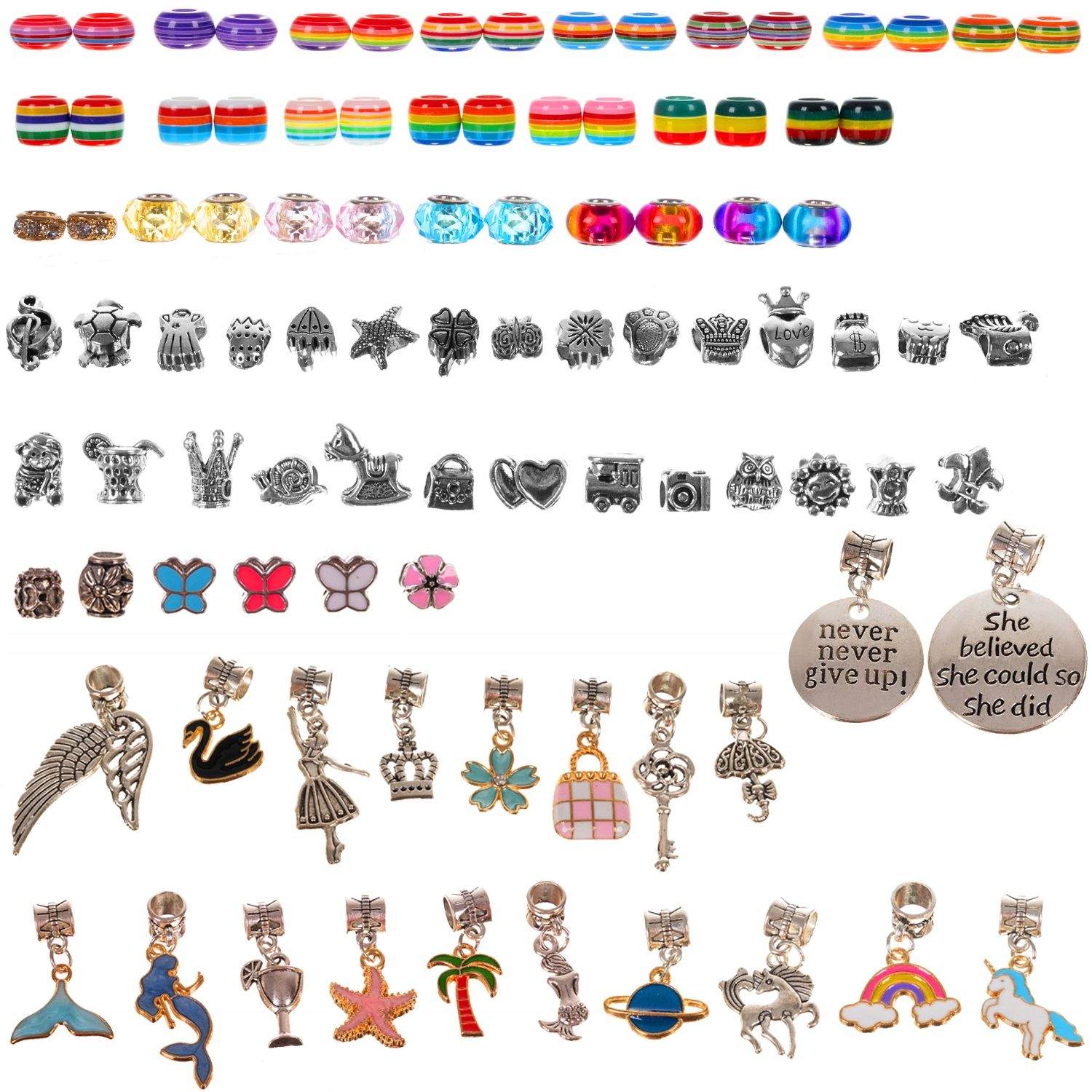 Sæt til smykkeproduktion - perler og charms