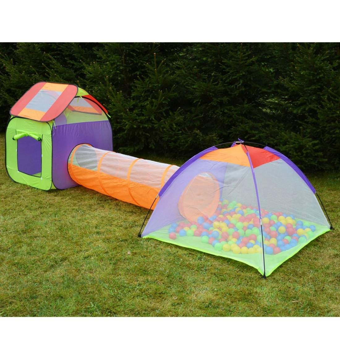 Barnleksak - Tält + Tunnel + Hus + 200 Bollar | Leksaker & Spel - Leksaker - Lekset | Pryloteket