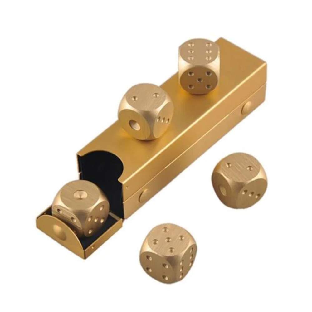 Whisky sten i form af terninger - guld - 5 stk