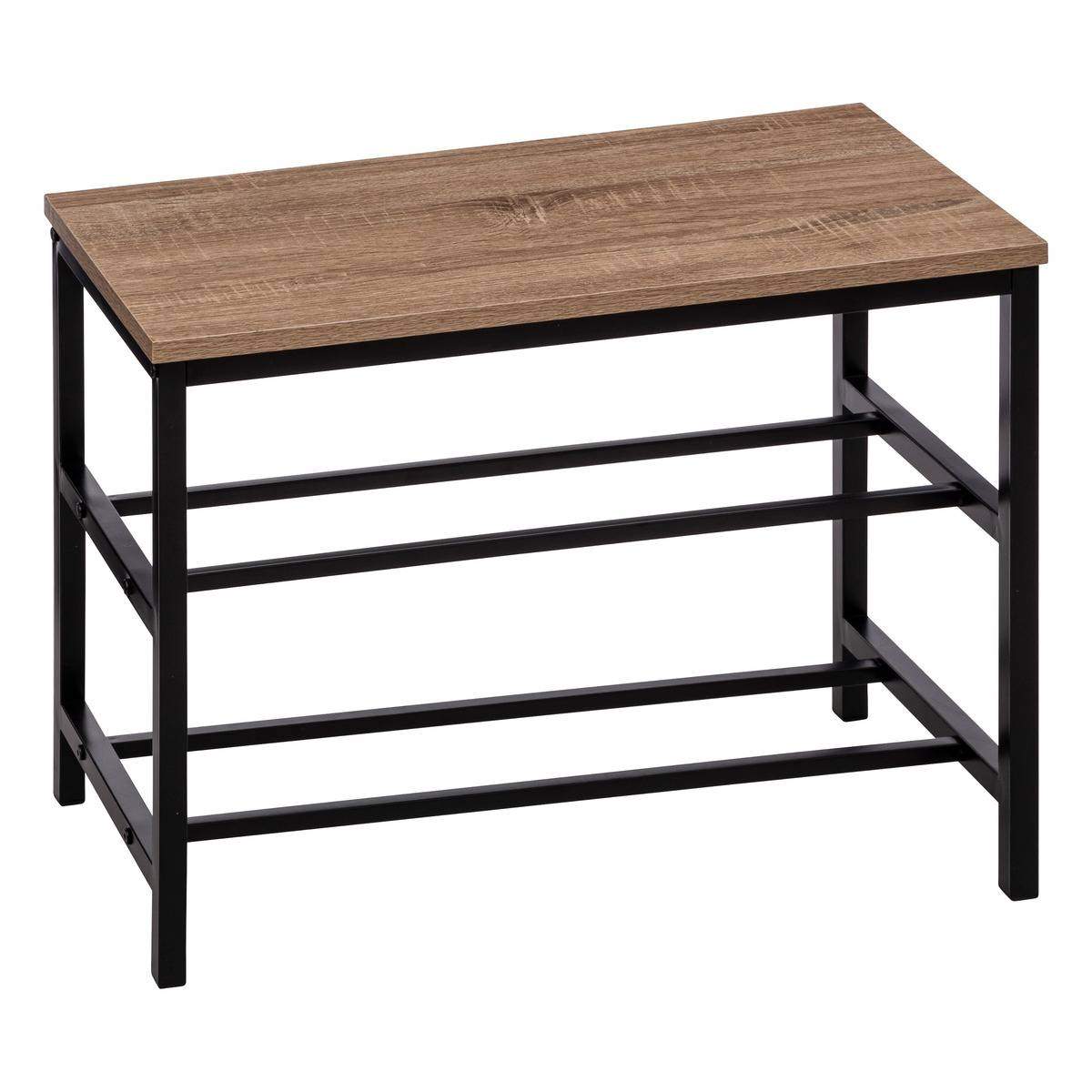 Skoreol med hylde (2 størrelser) Sort Rektangulær Metal 30cm x 63cm x 45cm - Sort - 30cm x 63cm x 45cm - Sally