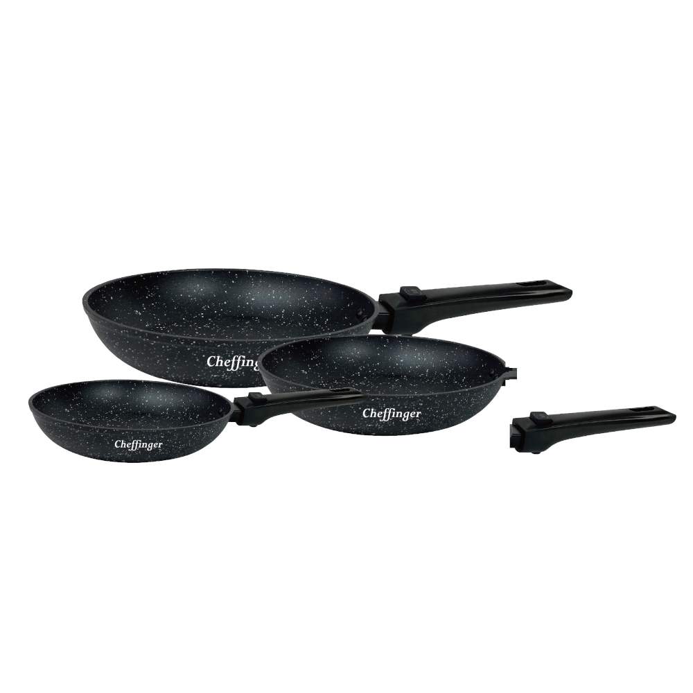 3-delars Stekpannset - Avtagbara Handtag | Hem & Hobby - Hem & Hushåll - Kök - Köksredskap - Kokkärl | Pryloteket