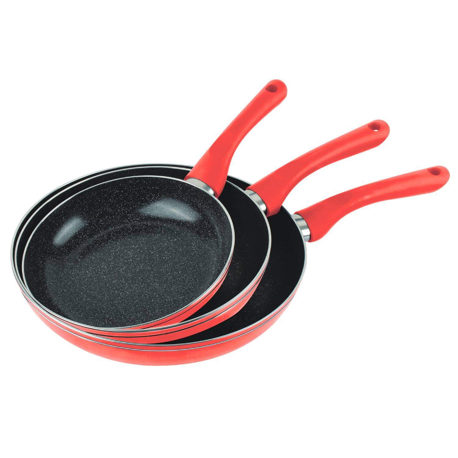 Stegepandesæt i Aluminium - Rød