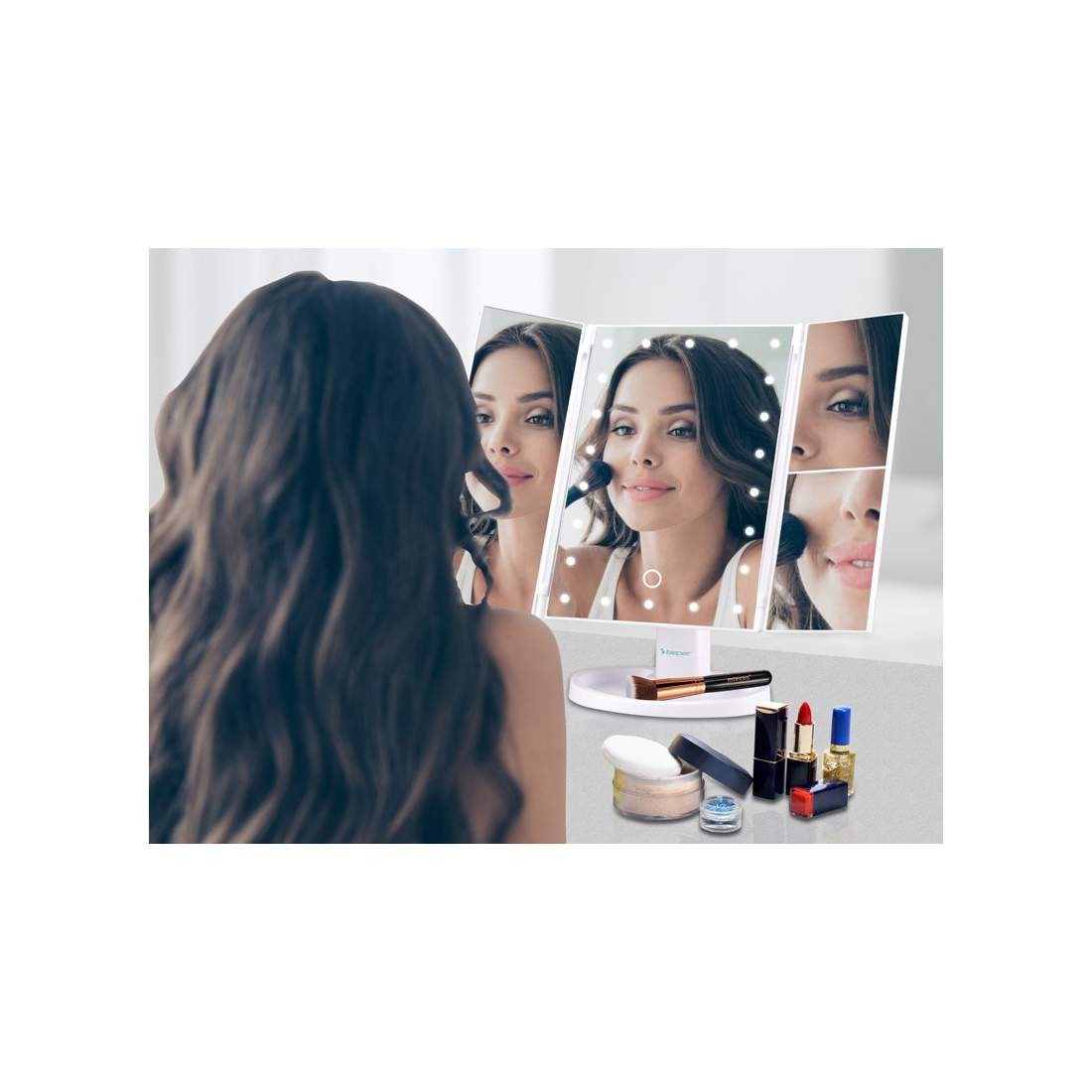 Sminkspegel med LED-ljus | Hälsa & Skönhet - Smink & Tillbehör - Sminktillbehör - Sminkspeglar | Pryloteket
