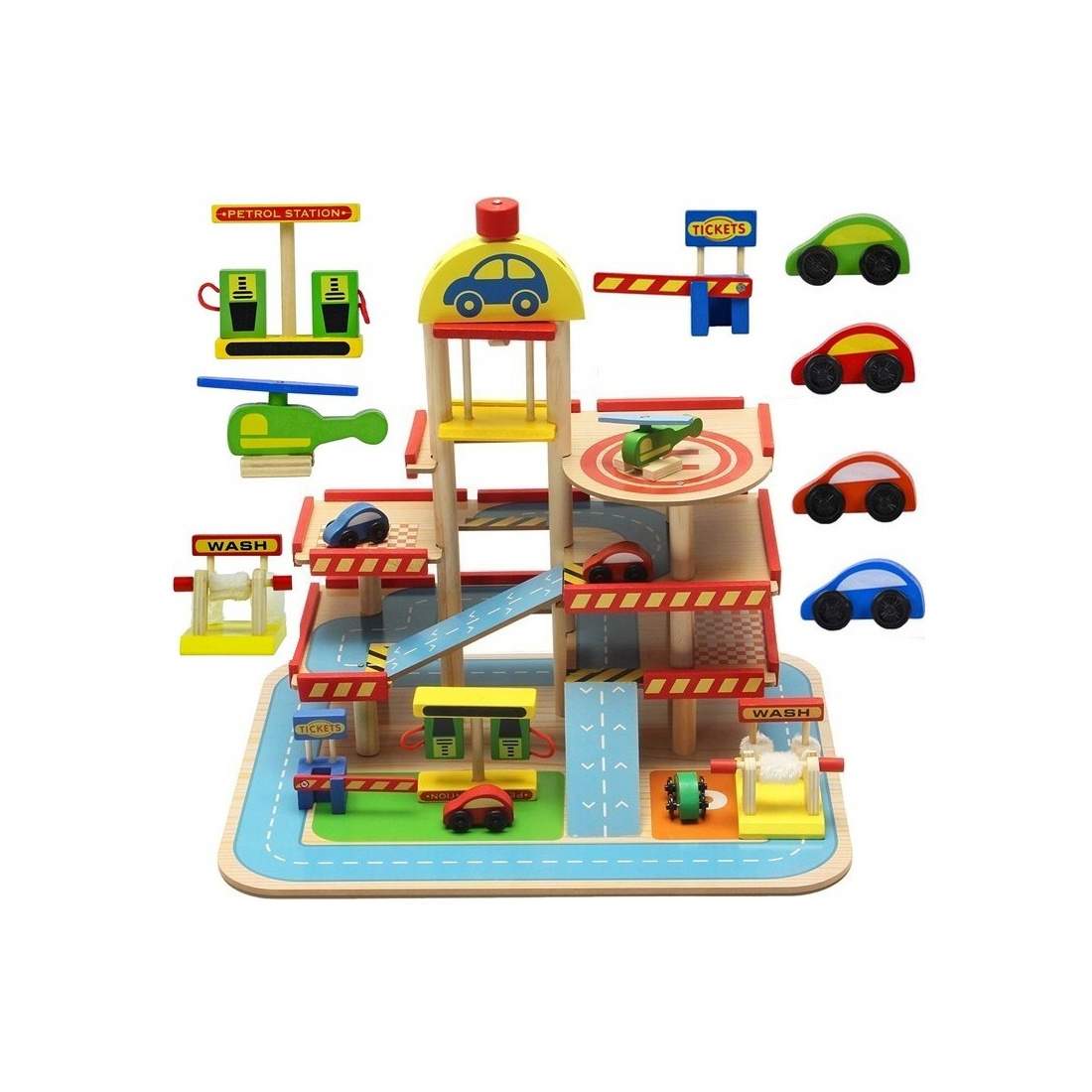 Garage med Parkeringsplatser - Trä | Leksaker & Spel - Leksaker - Lekset | Pryloteket