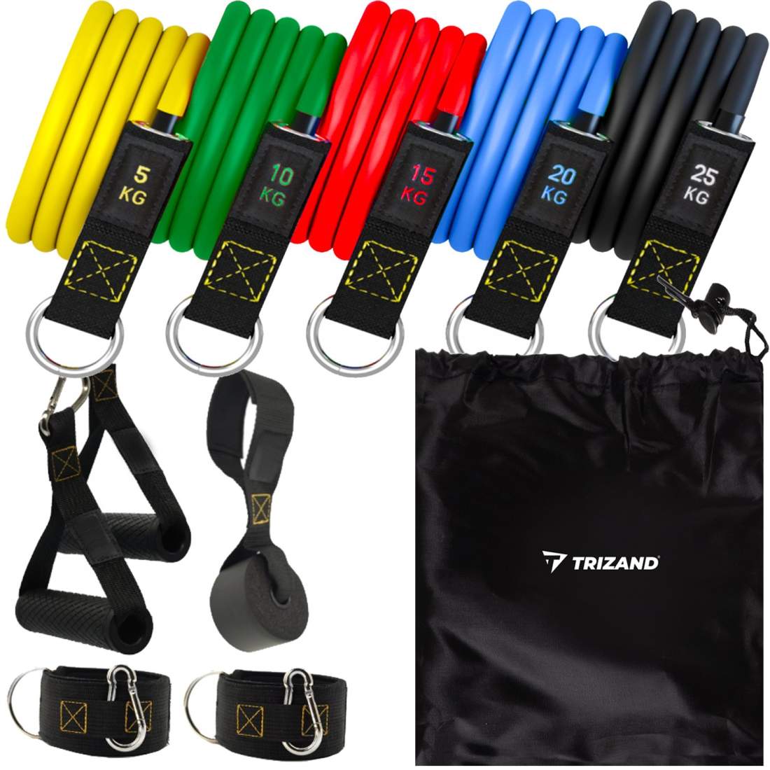 Set med Motståndsband - 5 band | Sport & Fritid - Träning - Träningsutrustning | Pryloteket