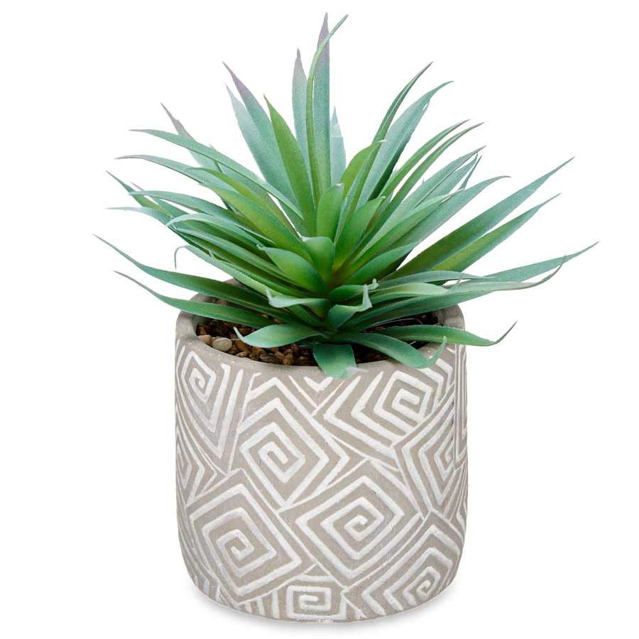 Potteplante med grå potte