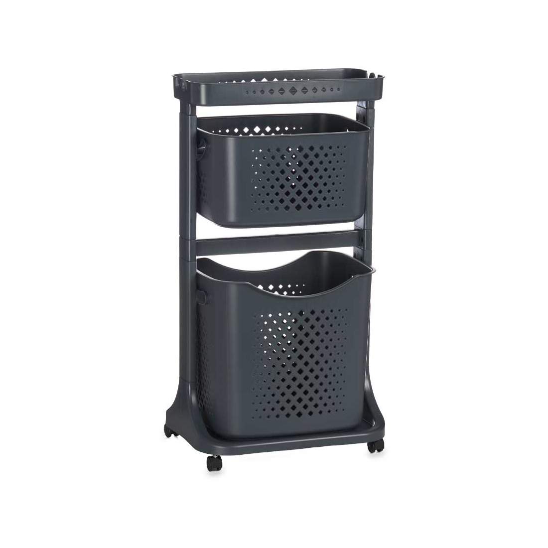 Garderob på hjul med två hyllplan | Hem & Hobby - Hem & Hushåll - Tvätt - Tvättkorgar | Pryloteket