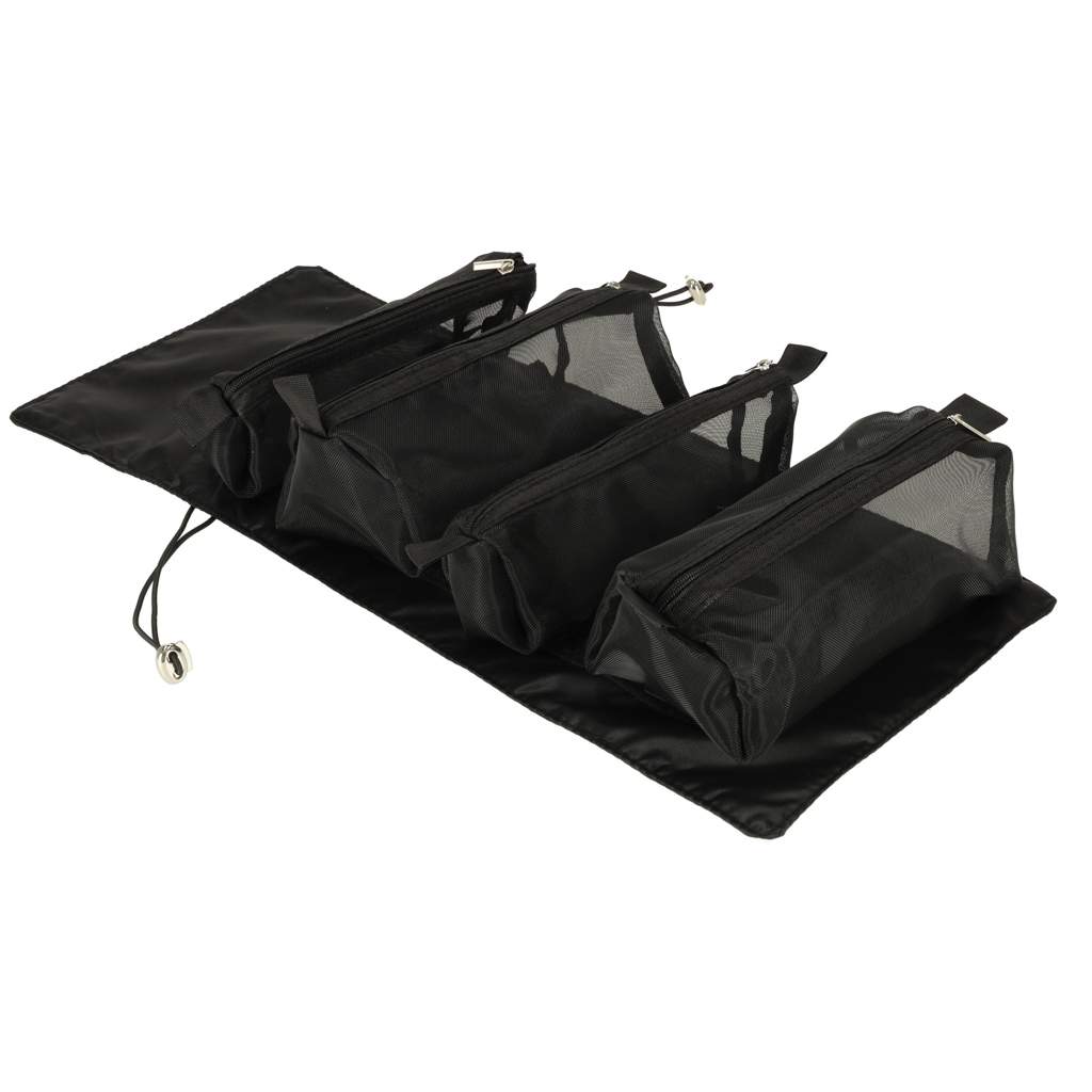 Toilettaske med 4 udtagelige rum - Sort