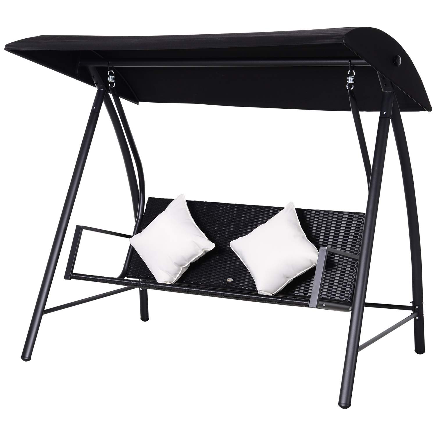 3-personers Hollywood Swing Poly Rattan Sort