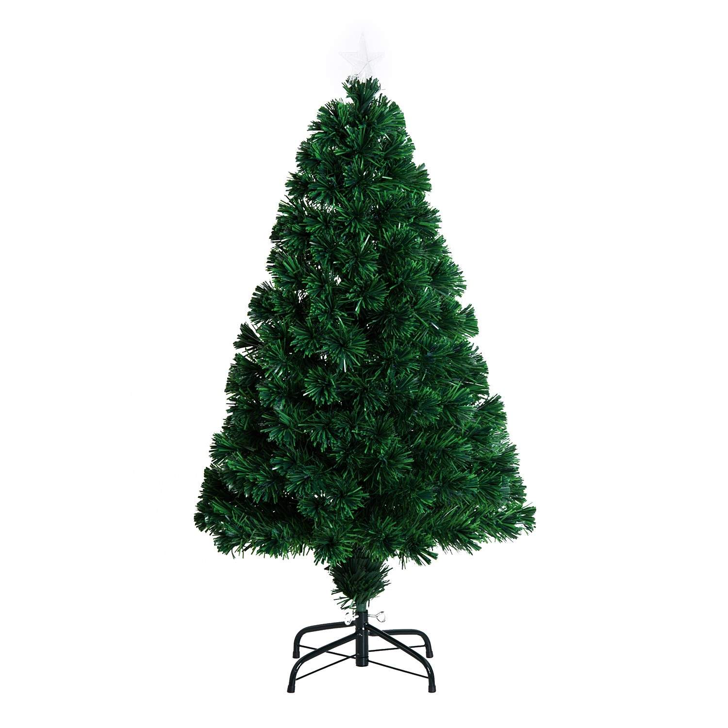 Kunstigt juletræ 120cm LED Fiberoptik Grøn