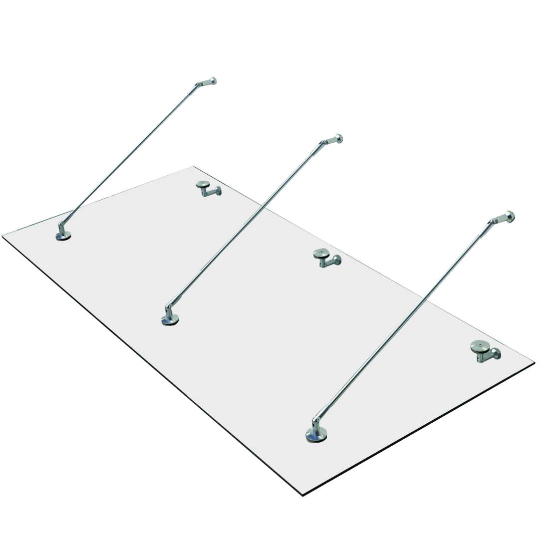 Kapell i säkerhetsglas och rostfritt stål 200x90 cm | Hem & Hobby | Pryloteket