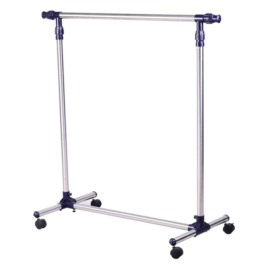 Höjdjusterbart Klädstativ med Hjul i Rostfritt Stål | Hem & Hobby | Pryloteket