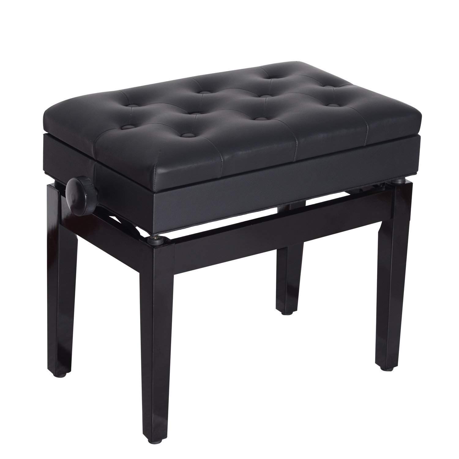 Højdejusterbar klaverbænk med opbevaring 54,5x33x48-58 cm