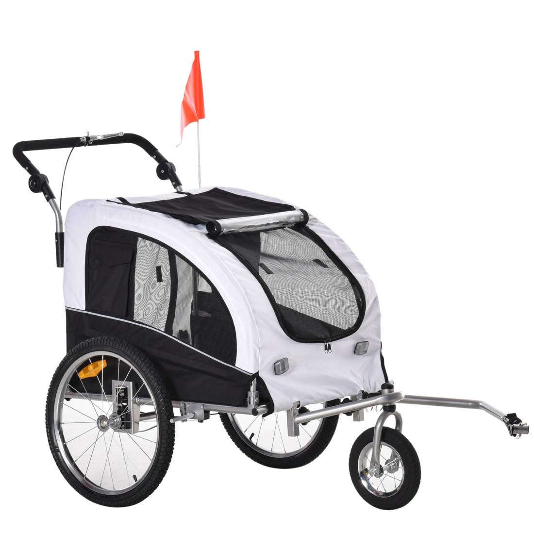 Vit+Svart Hundcykelsläp Jogger 155x83x108 cm | Hem & Hobby | Pryloteket