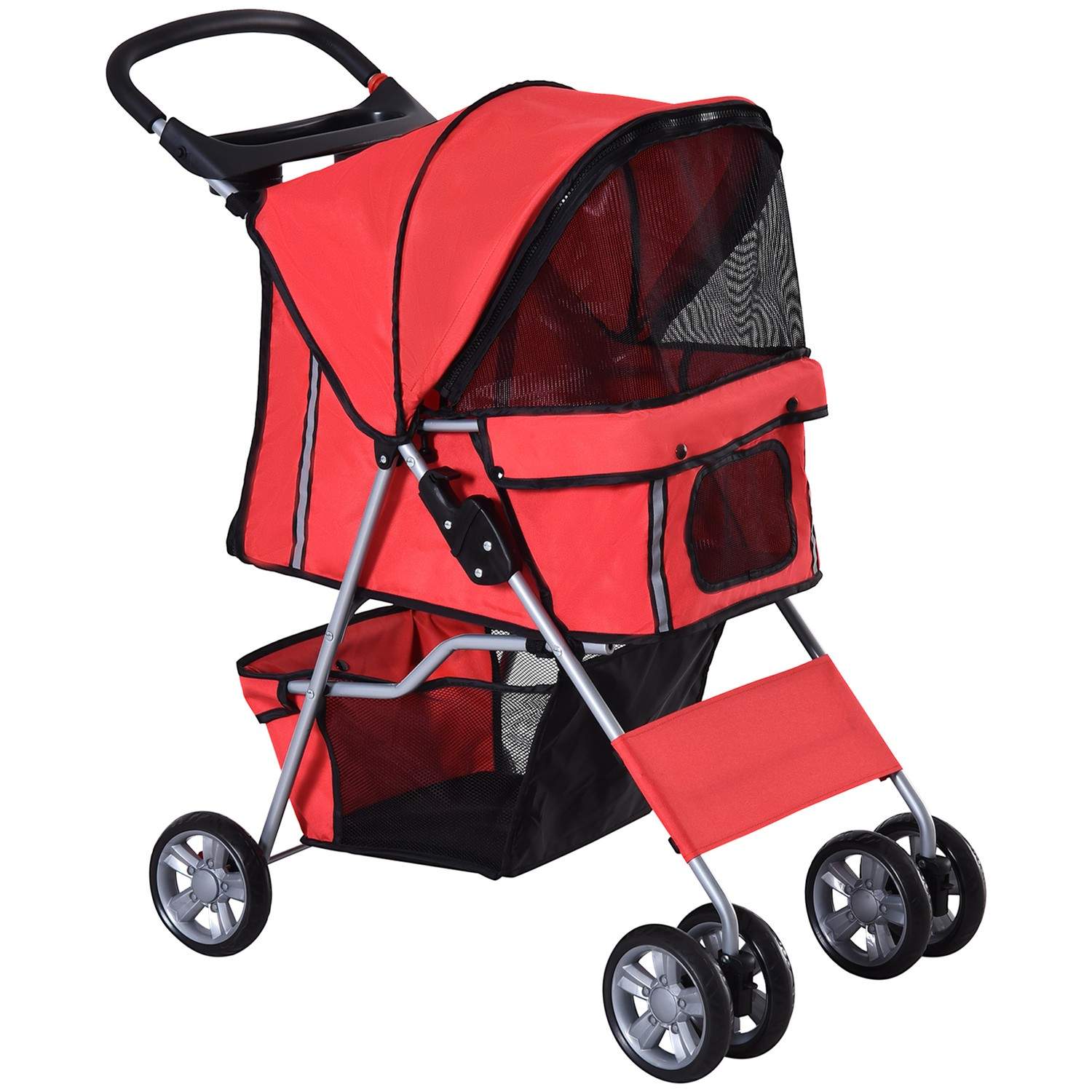 Rød hundevogn Buggy - let og foldbar