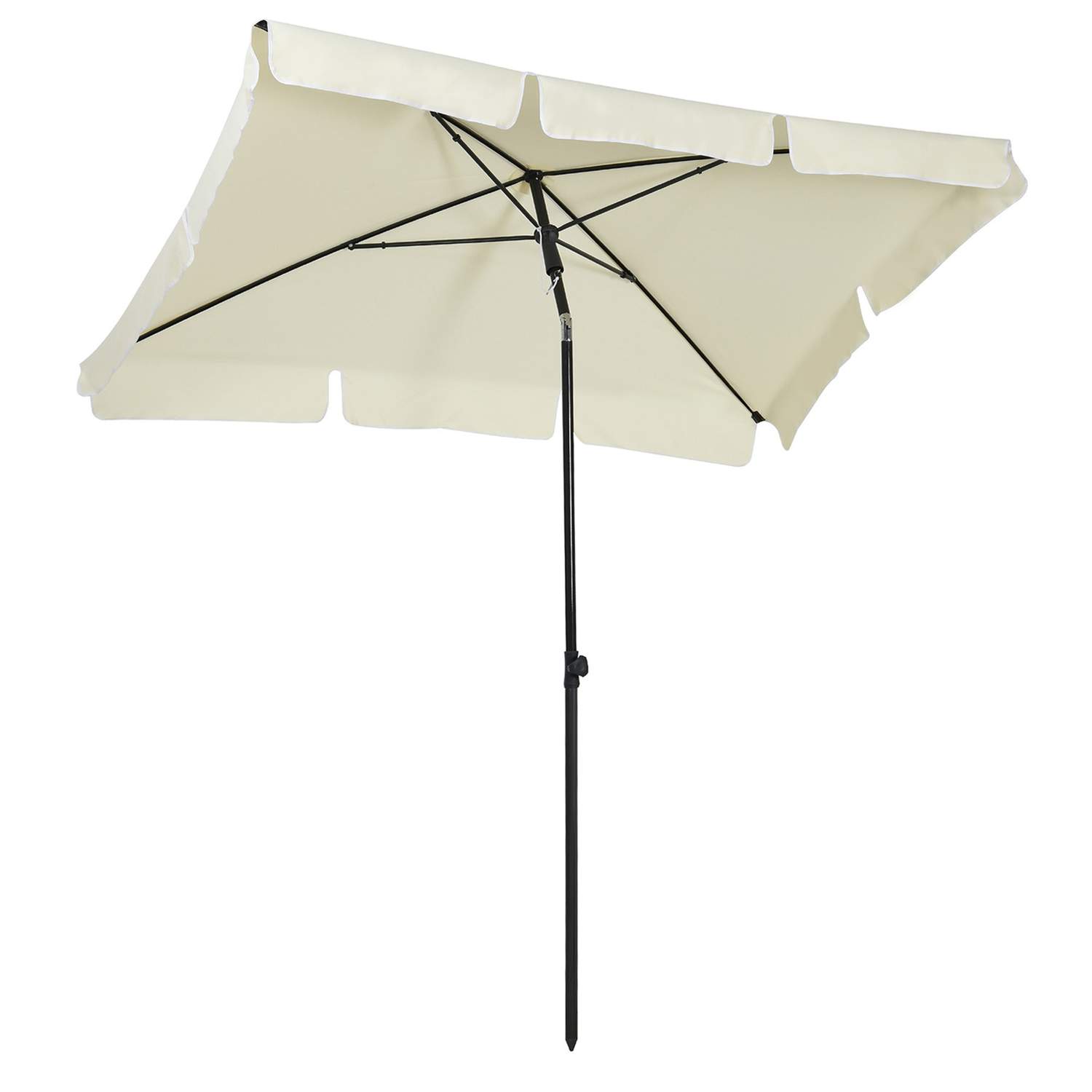 Creme hvid & sort sammenklappelig UV parasol
