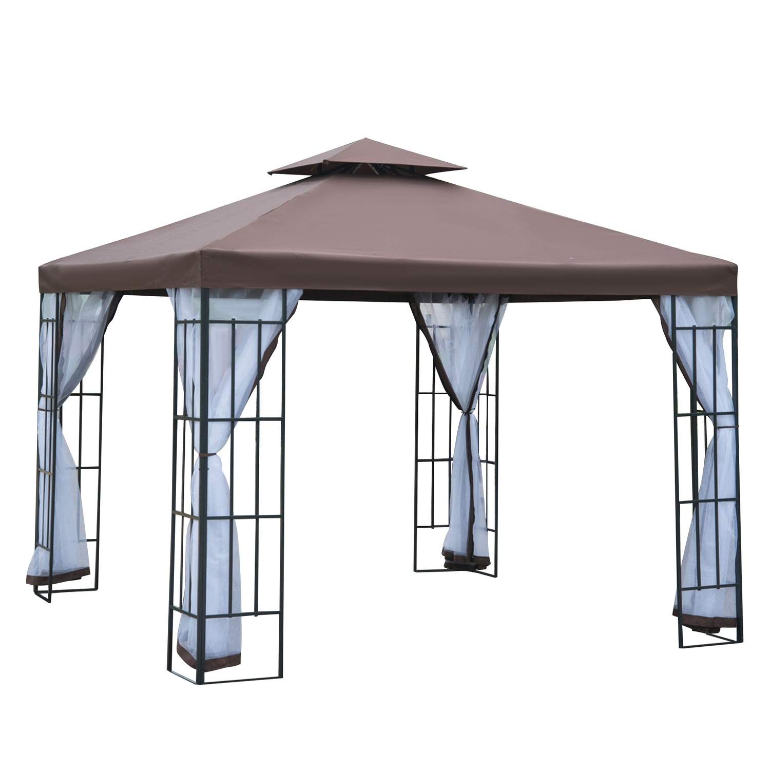 Havepavillon med myggenet og dobbelttag