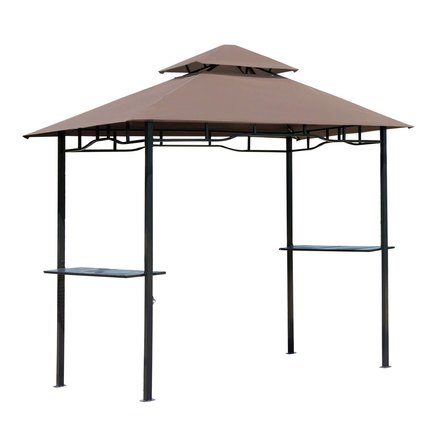 Brandsikker grillpavillon med dobbelttag 245x148x252cm