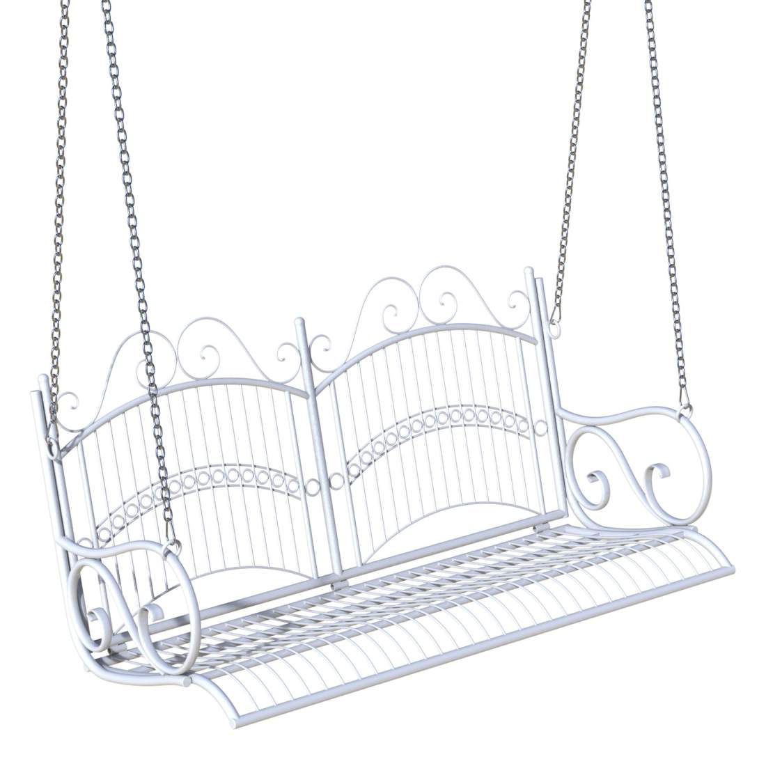 Elegant Vit Metall Hängbänk med Kedjor | Hem & Hobby | Pryloteket