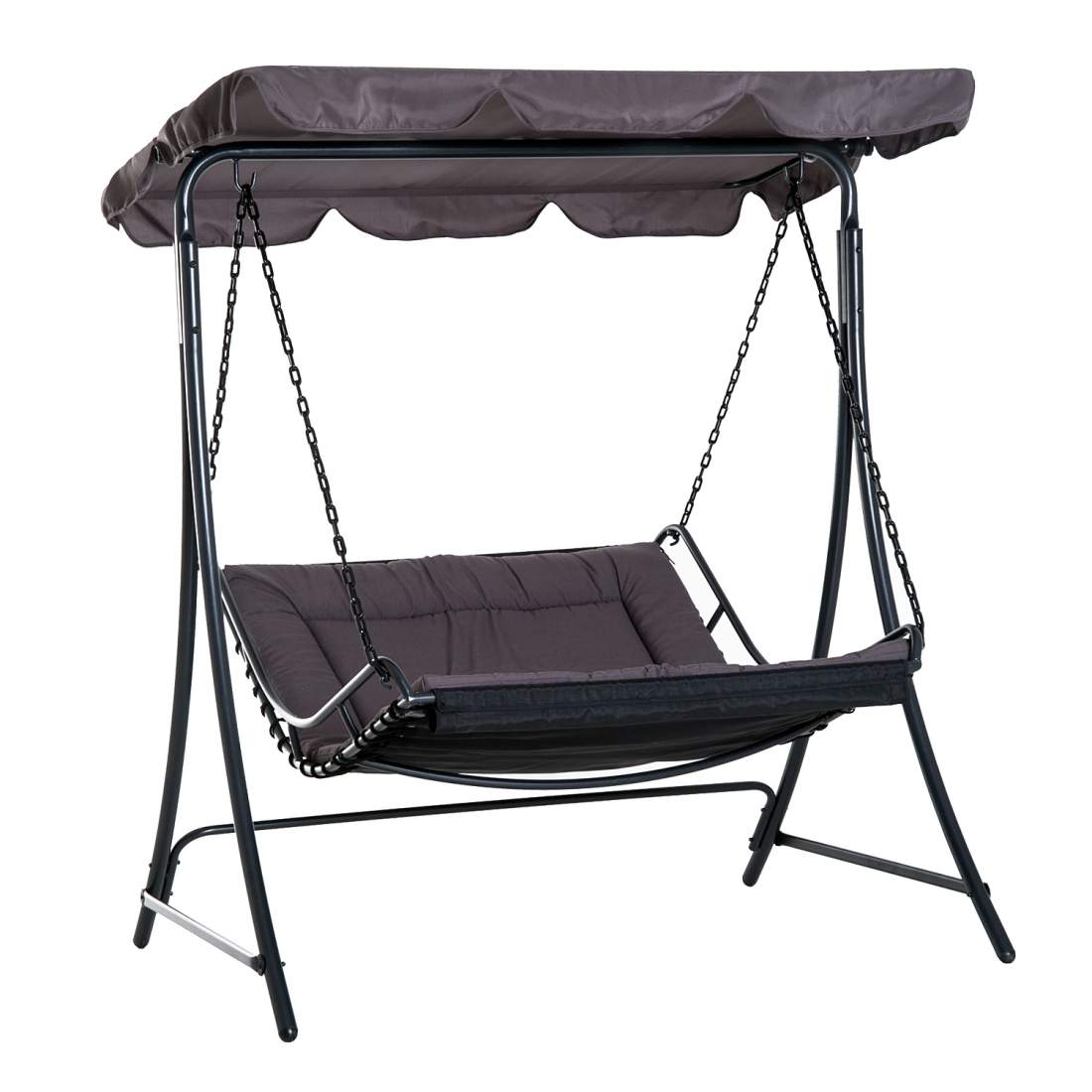 Stålgrå Hollywood-gunga med tak för 2 personer | Hem & Hobby | Pryloteket