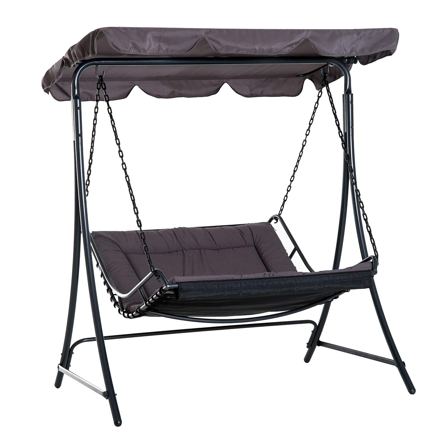 Stålgrå Hollywoodgynge med tag til 2 personer