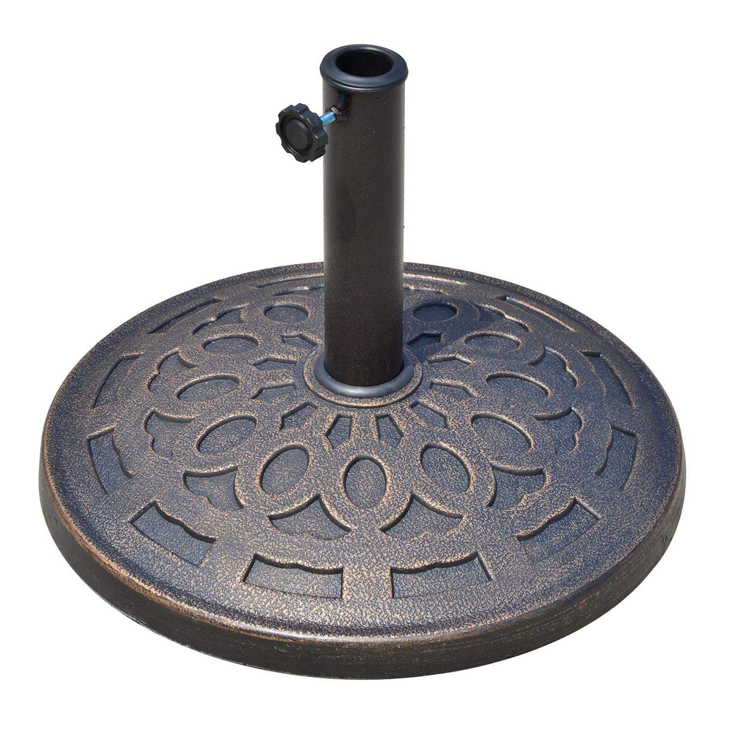 Rund parasol base i bronze, 14 kg harpiks