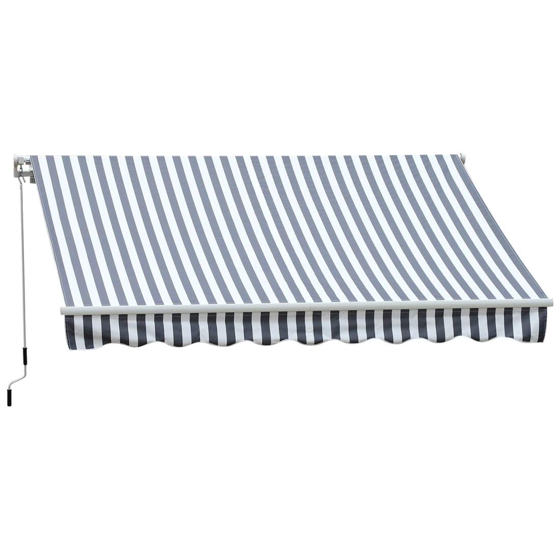 Grå+Vit Vikarmsmarkis 3,5x2,5m Solskydd Handvev | Hem & Hobby | Pryloteket