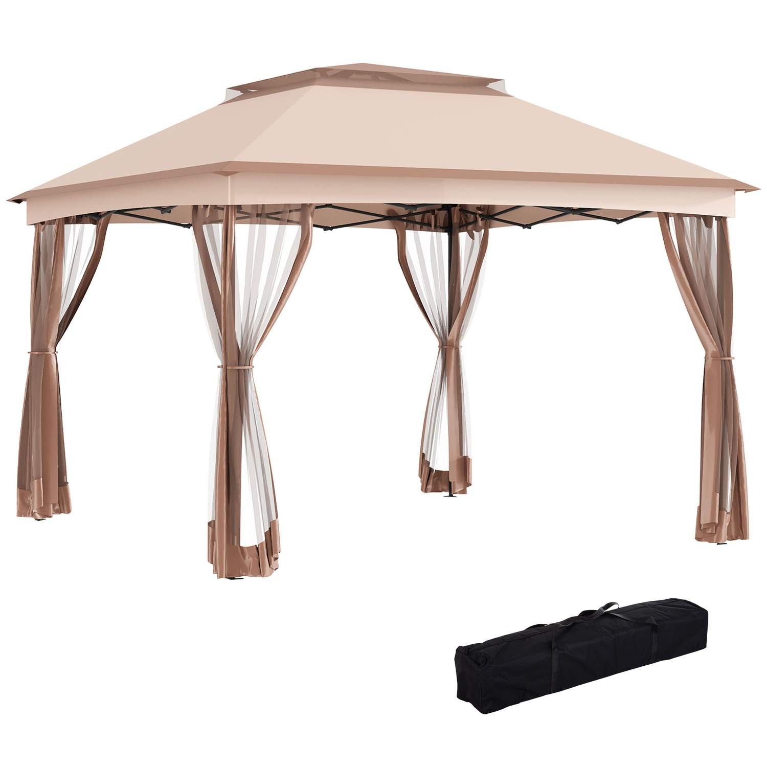Sammenklappeligt Havetelt 3,25x3,25m Khaki