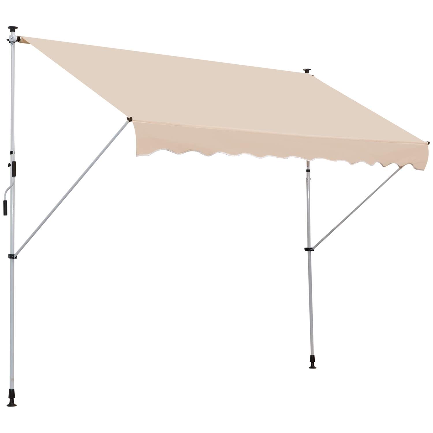 Justerbar foldearmsmarkise Solafskærmning Beige 300x150 cm