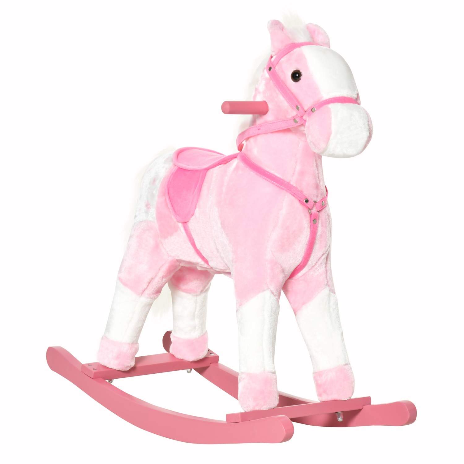 Pink gyngehest gyngedyr med lyd 74x28x65 cm