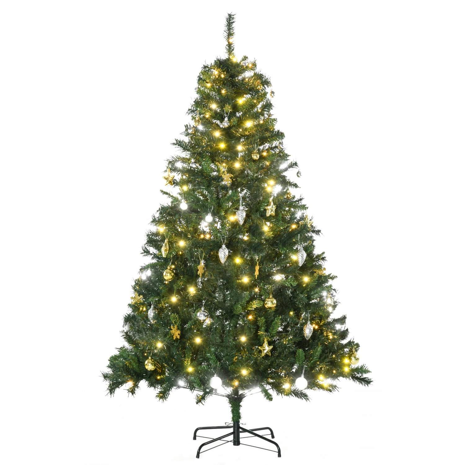 Juletræ med dekoration & LED 180 cm