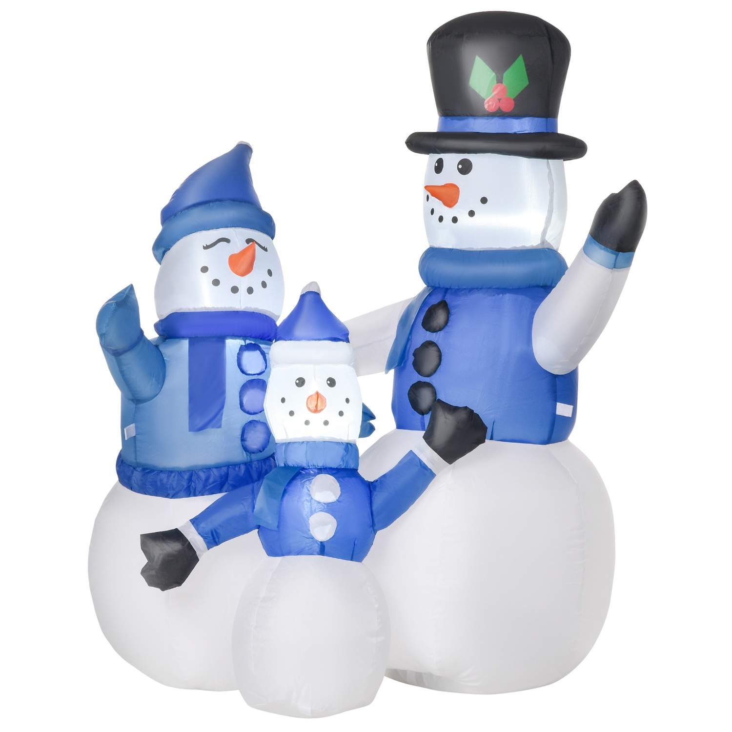 Selvoppustelige snemandsfamilie LED-dekoration