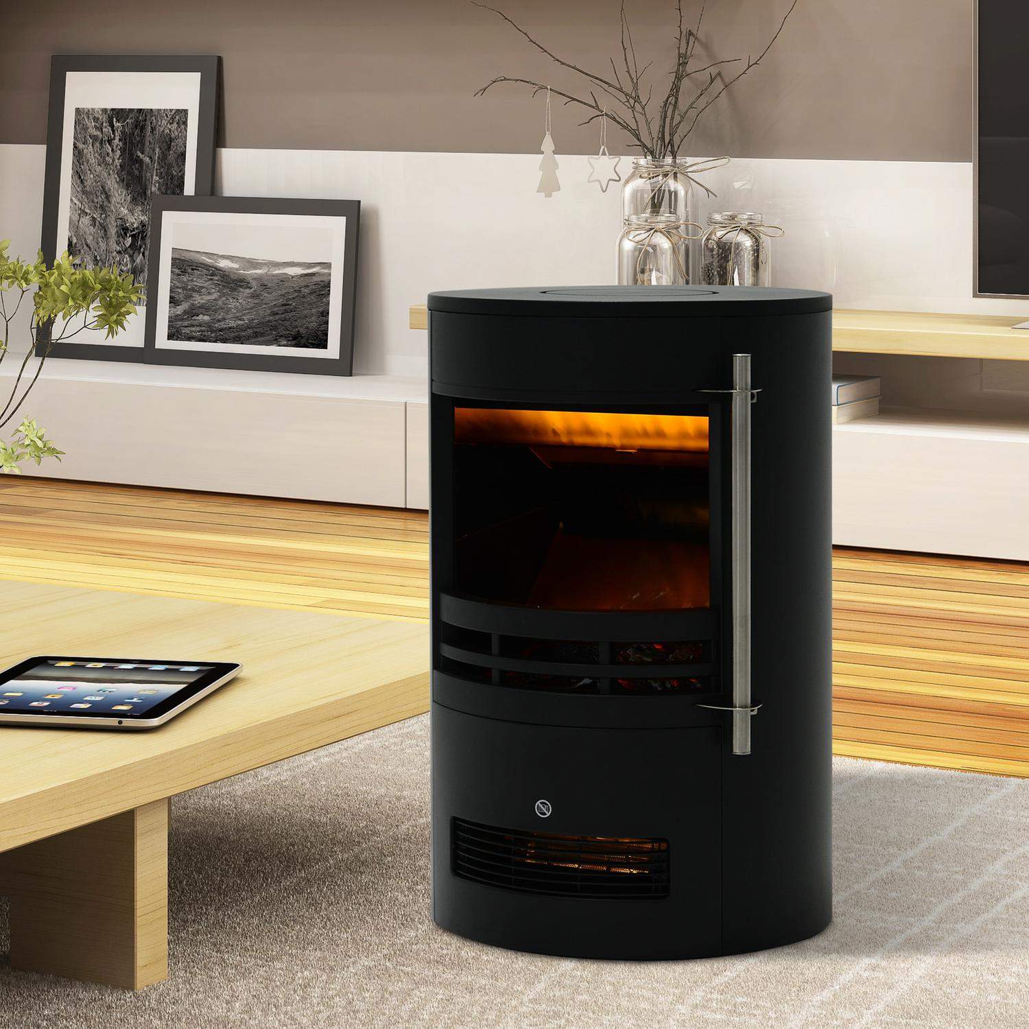 Freestanding LED Electric Stove with Flame Effect