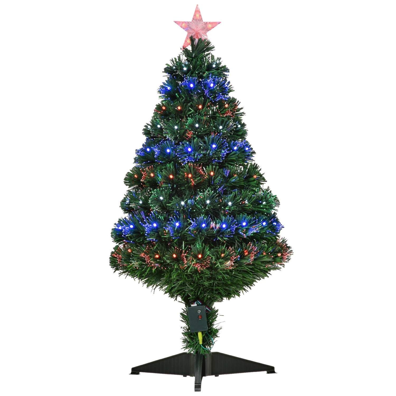 Juletræ med 90 LED-lys, Stjernegrøn, Ø48xH90 cm